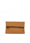 Haute Shore Val Woven Clutch In Camel In Brown
