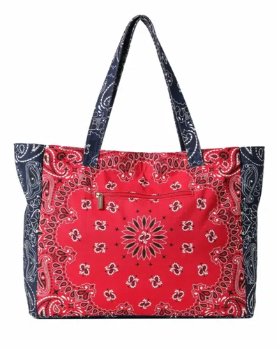 Haute Shore Women's Bailey Bandana Tote In Red/navy In Multi