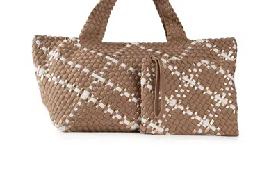 Haute Shore Women's Bobbi Woven Tote Bag In Latte/rose Gold In Multi
