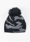 Haute Shore Women's Colorado Camo Pom Hats In Grey/black In Black