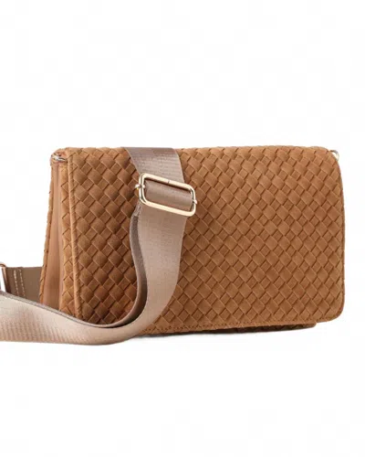 Haute Shore Women's Lexi Woven Suede Crossbody Bag In Saddle In Red