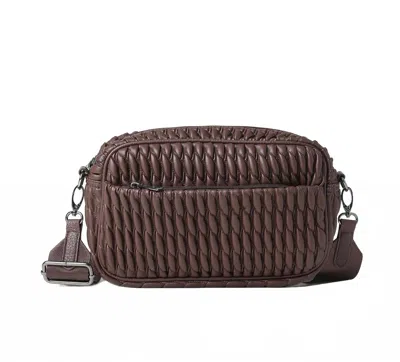 Haute Shore Women's Noa Vegan Cargo Camera Crossbody Bag In Chocolate In Gold