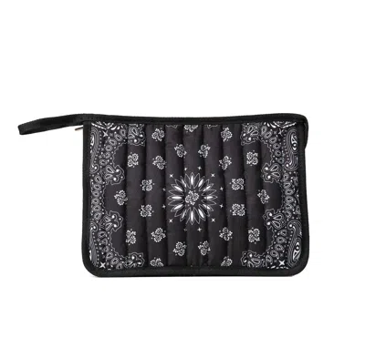 Haute Shore Women's Quilted Bandana Pouch Bag In Black