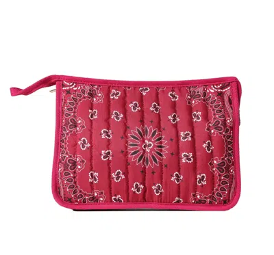 Haute Shore Women's Quilted Bandana Pouch Bag In Burgundy In Red