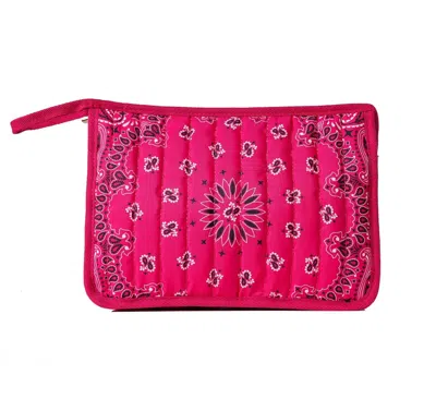 Haute Shore Women's Quilted Bandana Pouch Bag In Hot Pink