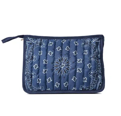 Haute Shore Women's Quilted Bandana Pouch Bag In Navy In Blue