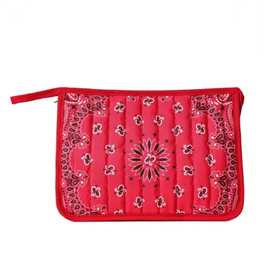 Haute Shore Women's Quilted Bandana Pouch Bag In Red
