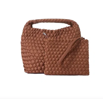 Haute Shore Women's Shelly Woven Bucket Bag In Walnut In Brown