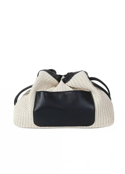 Haute Shore Women's Taylor Tropez Crossbody Bag In Beige Raffia Black In Multi
