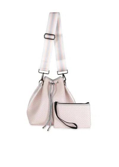 Haute Shore Women's Zoe Neoprene Bucket Bag In Shell In Pink