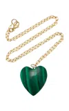 Haute Victoire 14k Gold And Malachite Necklace In Green