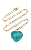 Haute Victoire 14k Yellow Gold Amazonite Necklace In Blue