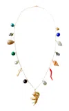Haute Victoire 14k Yellow Gold Multi-stone Charm Necklace