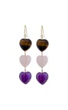 Haute Victoire Dangle 3 Heart Earrings