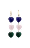 Haute Victoire Dangle 3 Heart Earrings