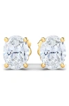 Hautecarat 14k Gold Oval Cut Lab Created Diamond Stud Earrings In White