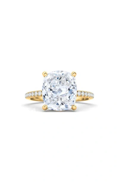 Hautecarat 18k White Gold Cushion Cut Lab Created Diamond Engagement Ring