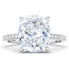 Hautecarat 18k White Gold Cushion Cut Lab Created Diamond Engagement Ring