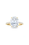 Hautecarat 18k White Gold Halo & Oval Cut Lab Created Diamond Engagement Ring In 18k Yellow Gold