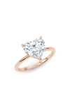 Hautecarat 18k White Gold Heart Cut Lab Created Diamond Engagement Ring In 18k Rose Gold