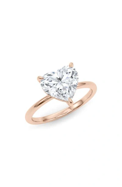 Hautecarat 18k White Gold Heart Cut Lab Created Diamond Engagement Ring