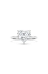 Hautecarat 18k White Gold Heart Cut Lab Created Diamond Engagement Ring