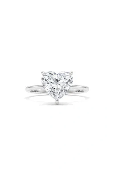 Hautecarat 18k White Gold Heart Cut Lab Created Diamond Engagement Ring