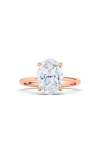 Hautecarat 18k White Gold Oval Cut Lab Created Diamond Engagement Ring In 18k Rose Gold