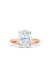 Hautecarat 18k White Gold Oval Cut Lab Created Diamond Ring In 18k Rose Gold