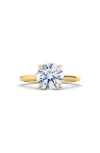 Hautecarat 18k White Gold Round Cut Lab Created Diamond Engagement Ring In 2.00 Ctw 18k Yellow Gold