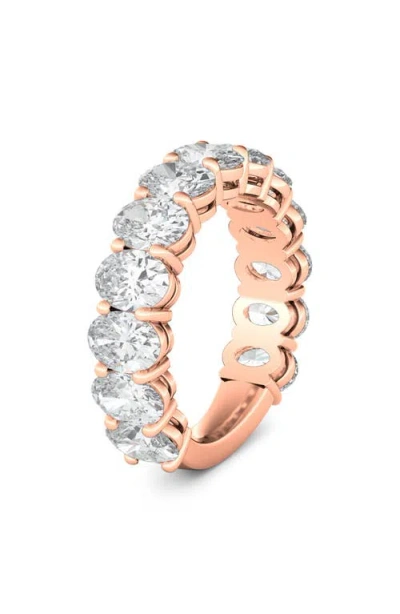 Hautecarat 3/4 Oval Cut Lab Created Diamond Eternity Ring In Pink
