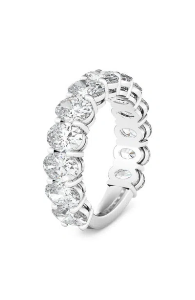 Hautecarat 3/4 Oval Cut Lab Created Diamond Eternity Ring In Metallic