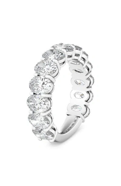 Hautecarat 3/4 Oval Cut Lab Created Diamond Eternity Ring In White Gold