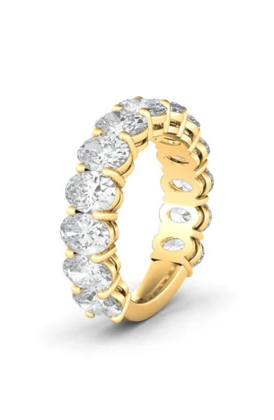 Hautecarat 3/4 Oval Cut Lab Created Diamond Eternity Ring In Gold