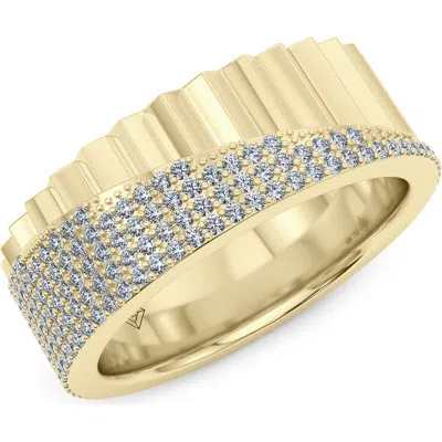 Hautecarat 50/50 Fluted Lab Grown Diamond Ring In Gold