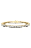 Hautecarat 7.00 Ctw 4 Prong Round Cut Tennis Bracelet In Yellow Gold