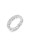 Hautecarat Alternating Hearts Lab Created Diamond Eternity Ring In White Gold