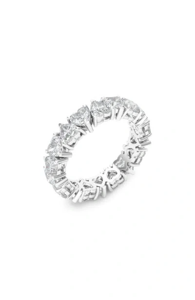 Hautecarat Alternating Hearts Lab Created Diamond Eternity Ring In Metallic