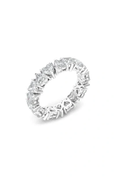 Hautecarat Alternating Hearts Lab Created Diamond Eternity Ring In White Gold