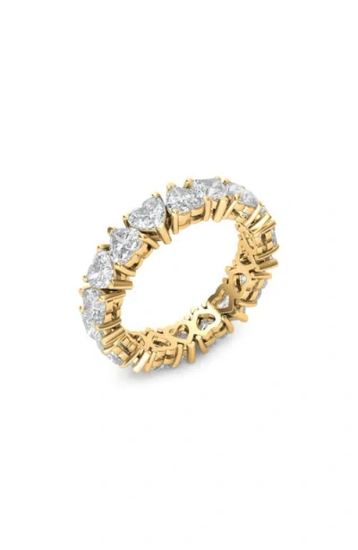 Hautecarat Alternating Hearts Lab Created Diamond Eternity Ring In Yellow Gold