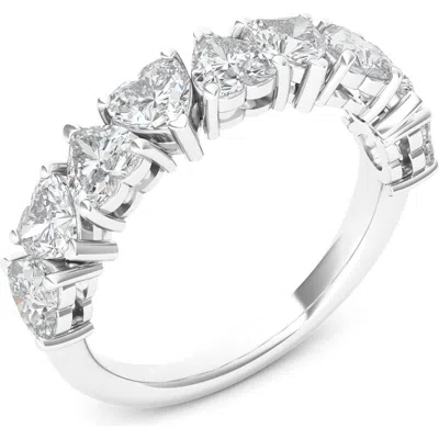 Hautecarat Alternating Hearts Lab Created Diamond Half Eternity Ring In White Gold