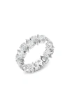 Hautecarat Alternating Pear Lab Created Diamond Eternity Ring In White Gold