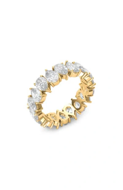 Hautecarat Alternating Pear Lab Created Diamond Eternity Ring In Gold