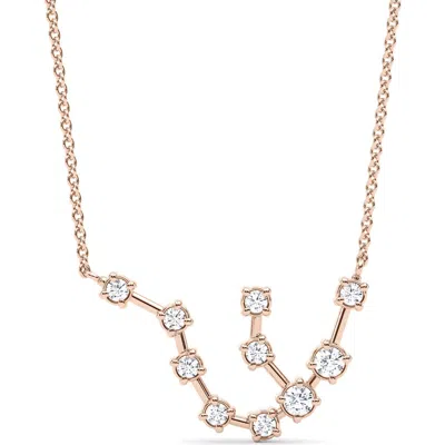 Hautecarat Aquarius Constellation Lab Created Diamond Necklace In 18k Rose Gold