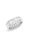 Hautecarat Baguette Lab Created Diamond Eternity Band Ring In White Gold