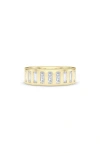 Hautecarat Baguette Lab Created Diamond Eternity Band Ring In Yellow Gold