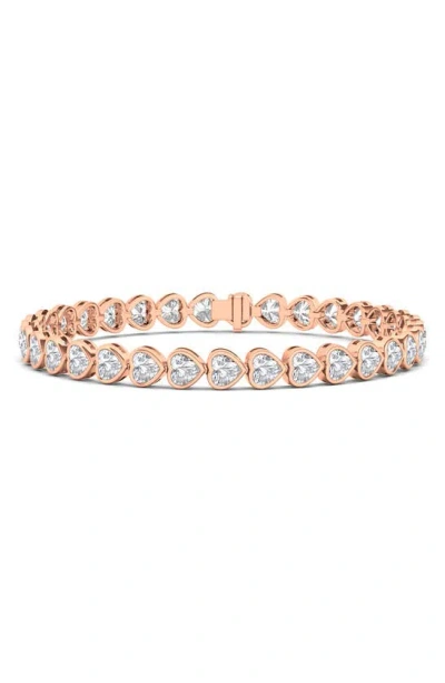 Hautecarat Bezel Heart Lab Created Diamond Bangle In 18k Rose Gold