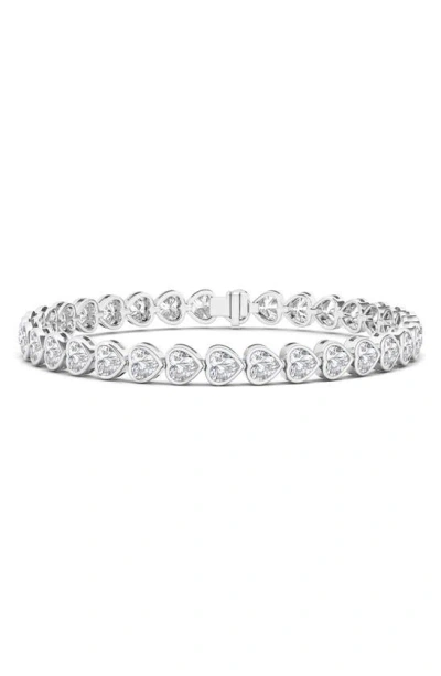 Hautecarat Bezel Heart Lab Created Diamond Bangle In 18k White Gold