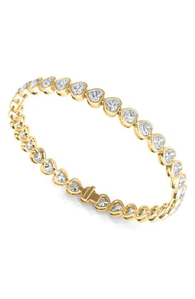 Hautecarat Bezel Heart Lab Created Diamond Bangle In 18k Yellow Gold