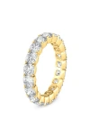 Hautecarat Cushion Cut Lab Created Diamond Eternity Ring In Yellow Gold